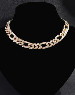 White/Gold Plated Cuban Necklace