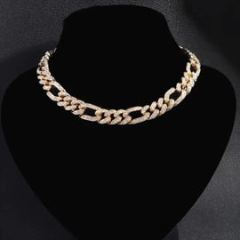 White/Gold Plated Cuban Necklace