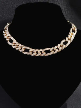 White/Gold Plated Cuban Necklace